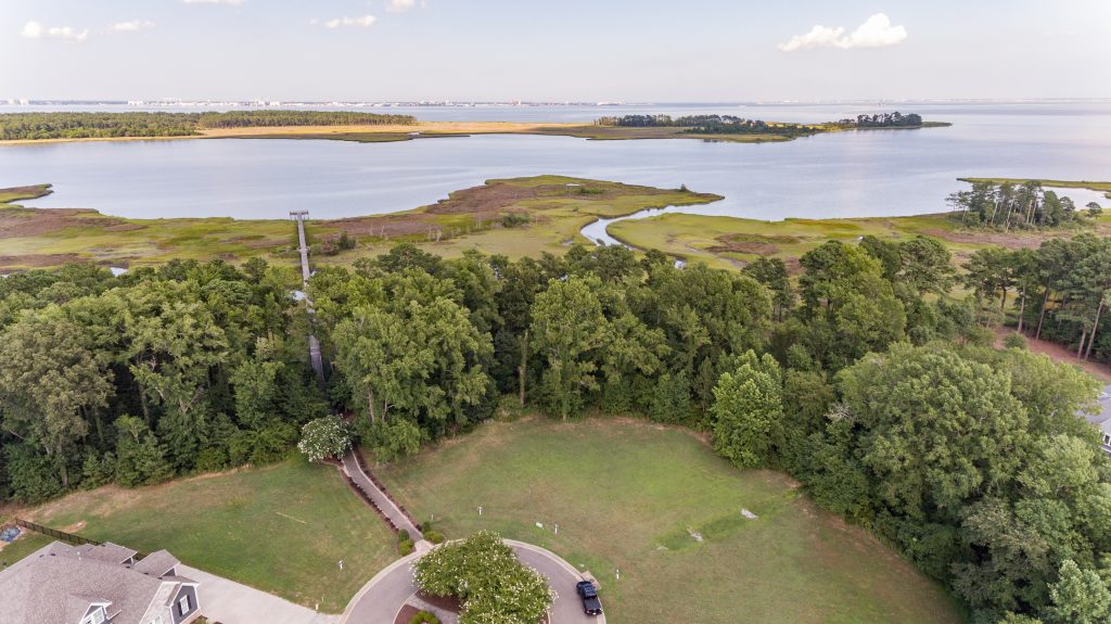 Aerial View overlooking water