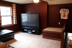 Entertainment room with large TV